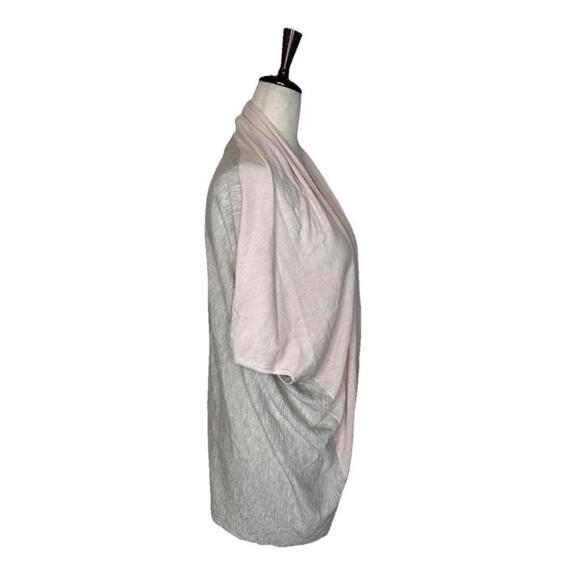 Ted Baker London Size S Waterfall Drape Cardigan Sweater Short Sleeve Pink Gray - Picture 4 of 6